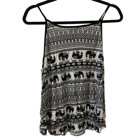 Rue21 Elephant Print Black and White Spaghetti Strap Tank Top Camisole Size XL - Picture 3 of 3